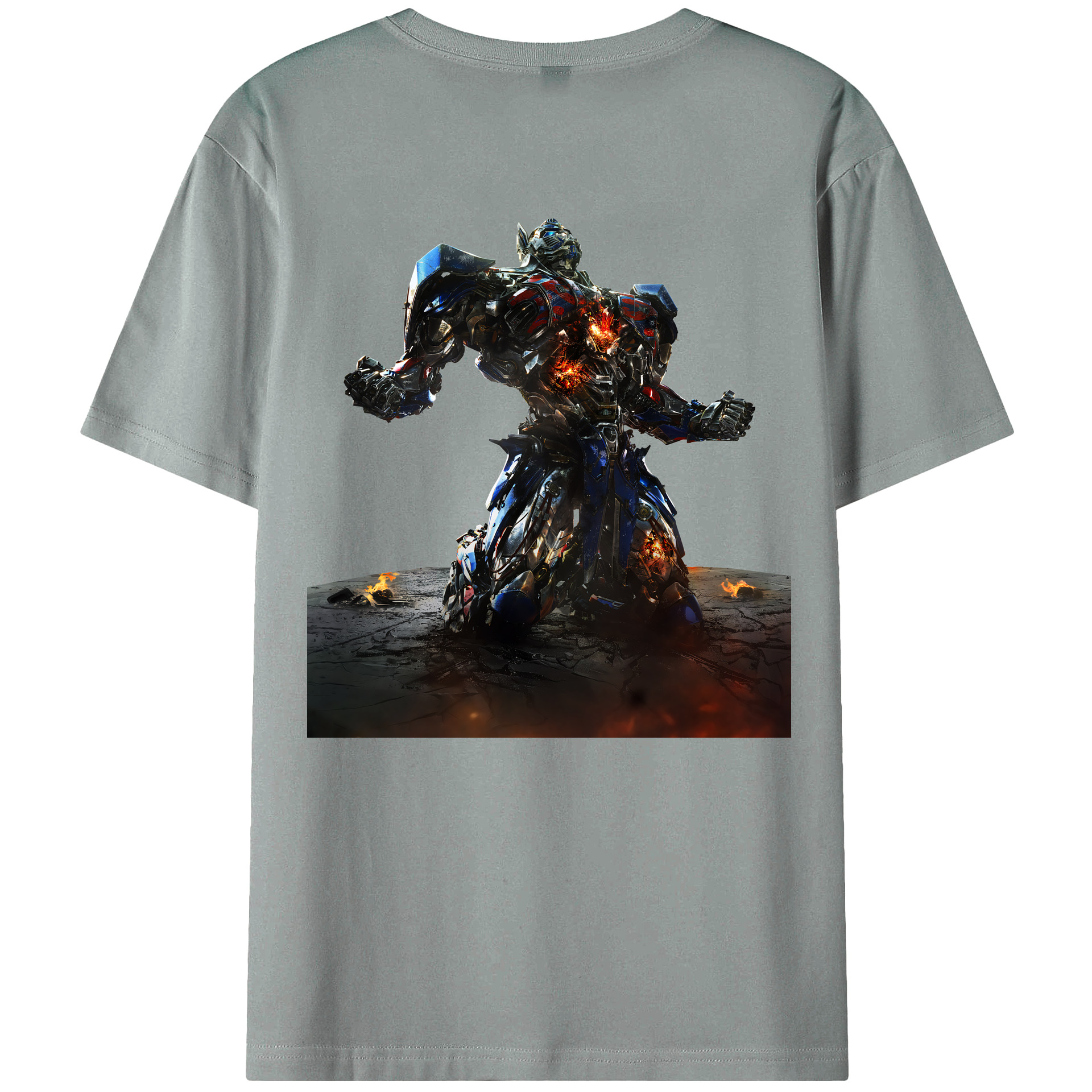 （画像用） Transformers トランスフォーマー 綿100％ メンズ半袖Tシャツ（バックプリント） 通気性